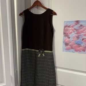 Rabbit Rabbit Rabbit Brown and Green Midi Dress